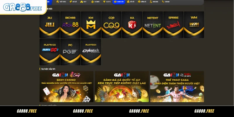 Các đối tác uy tín bắt tay với sảnh game bài tại GA888