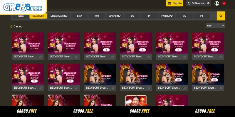 Casino GA888 là một trong những chuyên mục trọng điểm nền tảng