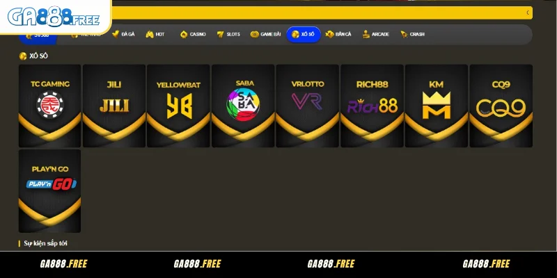 Những sảnh game xổ số GA888 hấp dẫn