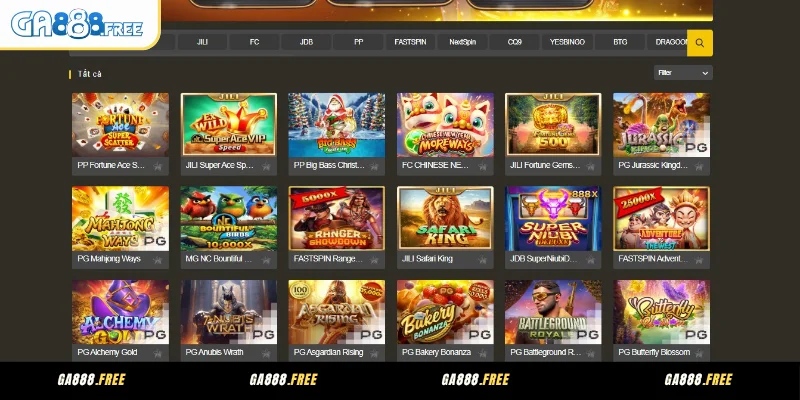 Sảnh slot GA888 mang đến cho người chơi không gian giải trí tuyệt vời